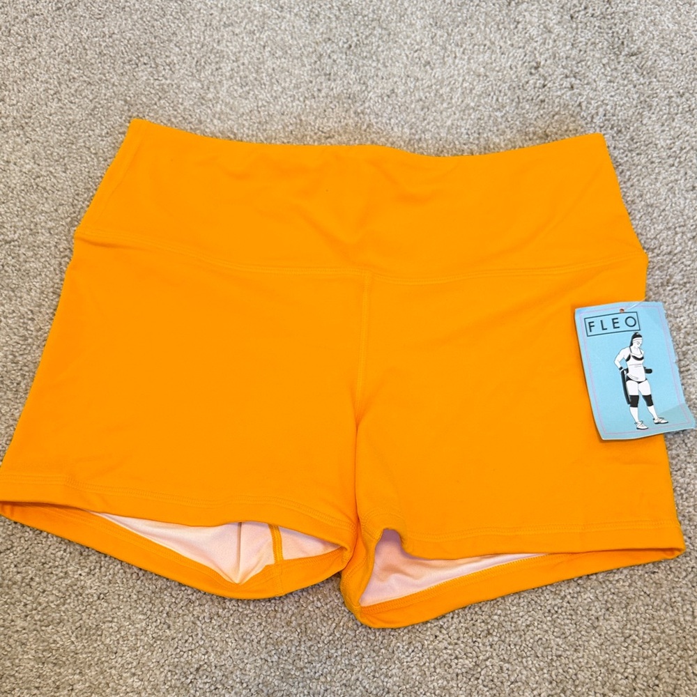 NWT Fleo Women's Vibrant Orange Athletic Shorts
